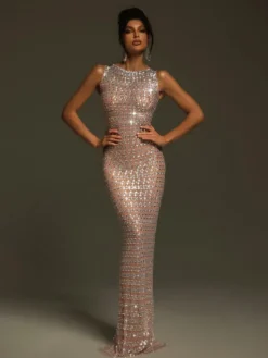 Embellishment | Dresses*Embellishment Shyheim Round Neck Rhinestone Maxi Dress
