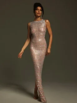 Embellishment | Dresses*Embellishment Shyheim Round Neck Rhinestone Maxi Dress