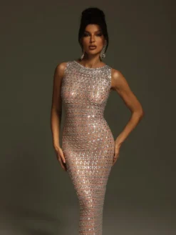 Embellishment | Dresses*Embellishment Shyheim Round Neck Rhinestone Maxi Dress