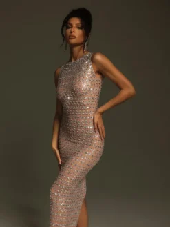 Embellishment | Dresses*Embellishment Shyheim Round Neck Rhinestone Maxi Dress