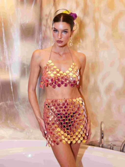 Sets & Co-ords*Mew Mews Fashion Sullivan Halterneck Chainmail Skirt Set