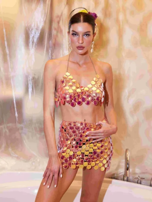 Sets & Co-ords*Mew Mews Fashion Sullivan Halterneck Chainmail Skirt Set