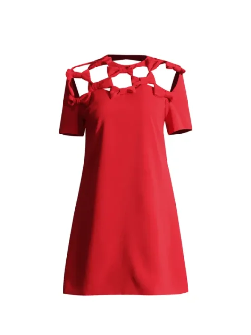Dresses*Mew Mews Fashion Sunni Bow Hollow Mini Dress