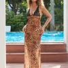 Dresses*Mew Mews Fashion Svea Lace Leopard Printed Maxi Dress