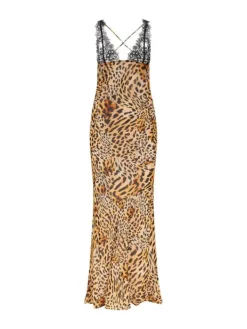 Dresses*Mew Mews Fashion Svea Lace Leopard Printed Maxi Dress