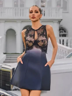 Sets & Co-ords*Mew Mews Fashion Syvanna Sleeveless Cutout Satin Skirt Set