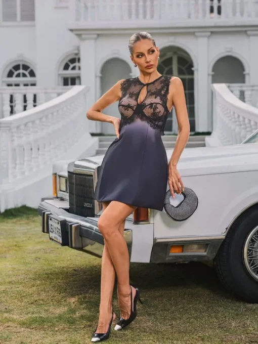 Sets & Co-ords*Mew Mews Fashion Syvanna Sleeveless Cutout Satin Skirt Set