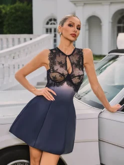 Sets & Co-ords*Mew Mews Fashion Syvanna Sleeveless Cutout Satin Skirt Set