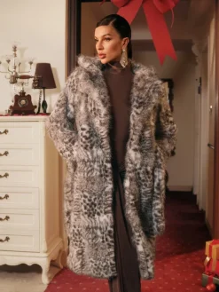 Coats & Jackets*Mew Mews Fashion Tavares Leopard Faux Fur Coat