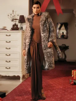 Coats & Jackets*Mew Mews Fashion Tavares Leopard Faux Fur Coat