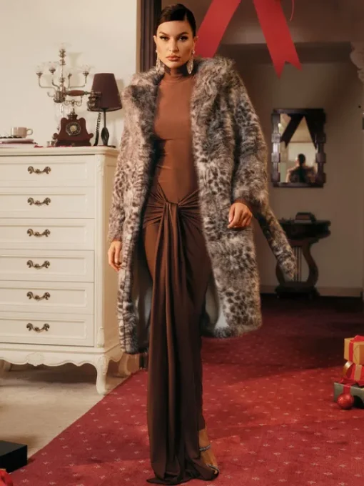 Coats & Jackets*Mew Mews Fashion Tavares Leopard Faux Fur Coat