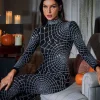 Jumpsuits & Romper*Mew Mews Fashion Teah Long Sleeve Cobweb Jumpsuit