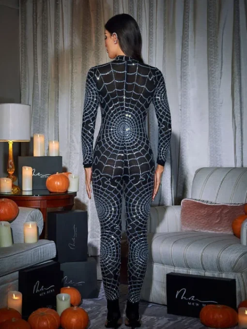 Jumpsuits & Romper*Mew Mews Fashion Teah Long Sleeve Cobweb Jumpsuit