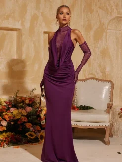 Dresses | Maxi Dresses*Mew Mews Fashion Tenley Halterneck Lace Maxi Dress With Gloves