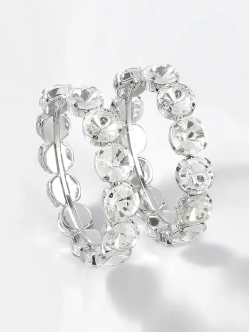 Earrings*Mew Mews Fashion Terra Diamante Hoop Earrings