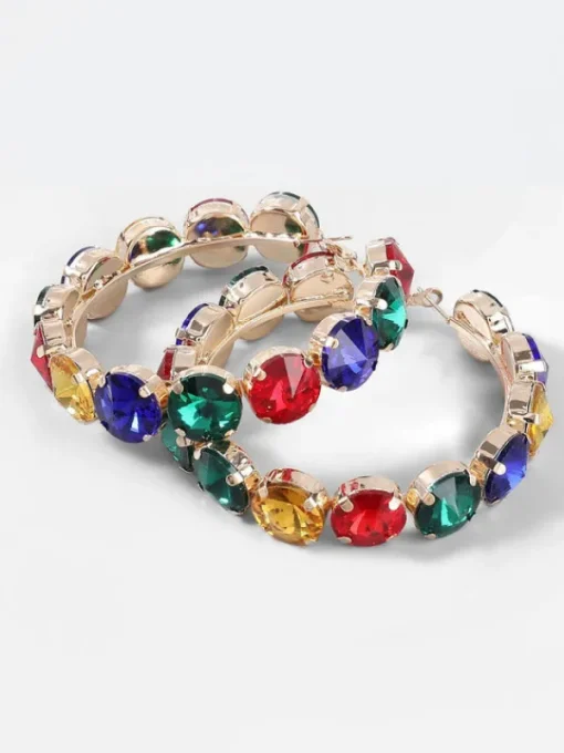 Earrings*Mew Mews Fashion Terra Diamante Hoop Earrings