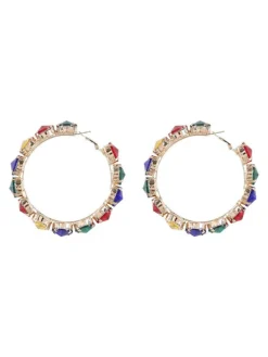 Earrings*Mew Mews Fashion Terra Diamante Hoop Earrings