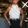 Tops*Mew Mews Fashion Thara Backless Faux Fur Top