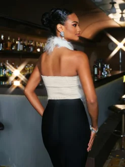 Tops*Mew Mews Fashion Thara Backless Faux Fur Top