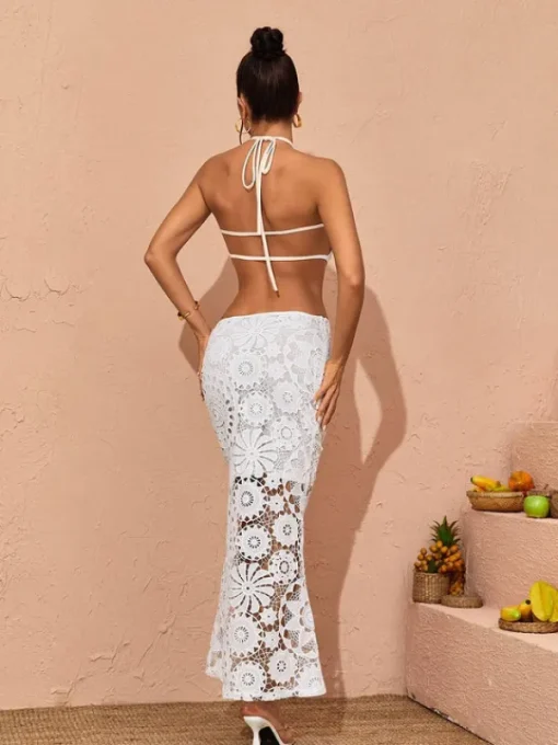 Dresses*Mew Mews Fashion Thea Halterneck Cutout Lace Maxi Dress
