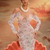Embellishment | Dresses*Embellishment Theobald Long Sleeve Pearl Mesh Mini Dress