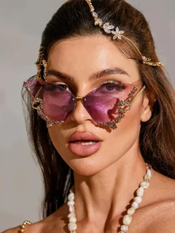 Glasses*Mew Mews Fashion Tierney Butterfly Crystal Sunglasses