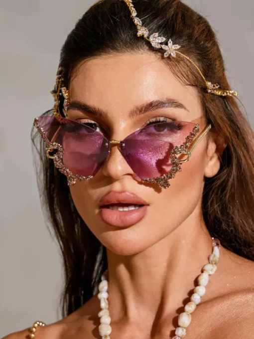 Glasses*Mew Mews Fashion Tierney Butterfly Crystal Sunglasses