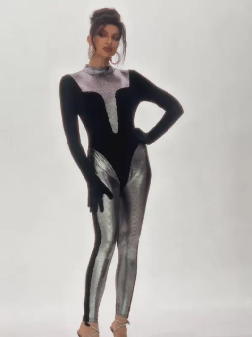 Jumpsuits & Romper*Mew Mews Fashion Tizoc Long Sleeve Velvet Jumpsuit