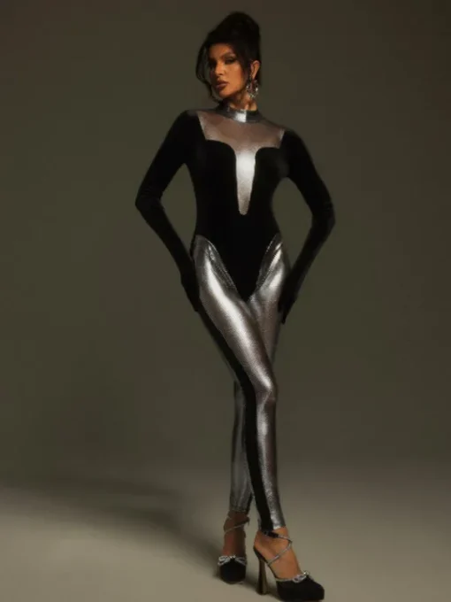 Jumpsuits & Romper*Mew Mews Fashion Tizoc Long Sleeve Velvet Jumpsuit
