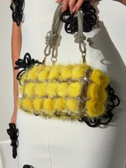 Bags*Mew Mews Fashion Tristano Faux Fur Crystal Bag