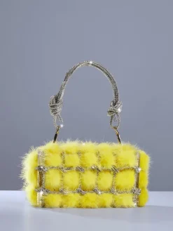 Bags*Mew Mews Fashion Tristano Faux Fur Crystal Bag