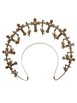 Headwear*Mew Mews Fashion Tulia Cross Pearl Crown