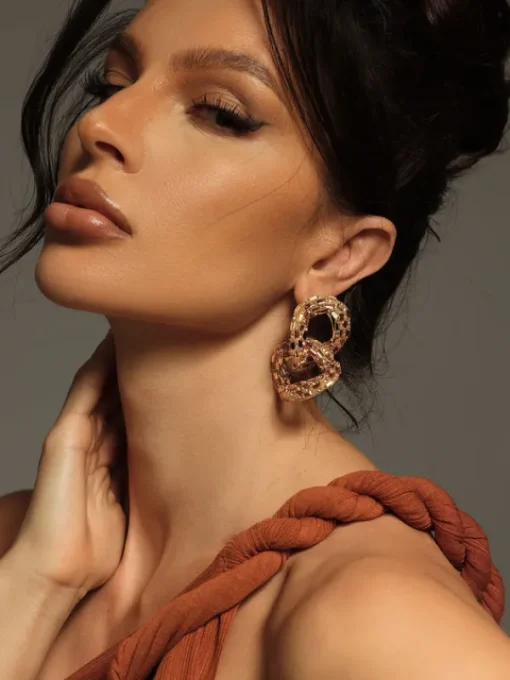 Earrings*Mew Mews Fashion Tyora Circle Crystal Earrings