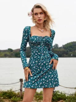 Dresses*Mew Mews Fashion Uhtred Floral Lacing Mini Dress