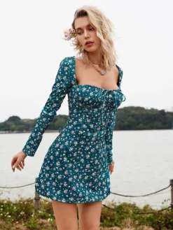 Dresses*Mew Mews Fashion Uhtred Floral Lacing Mini Dress