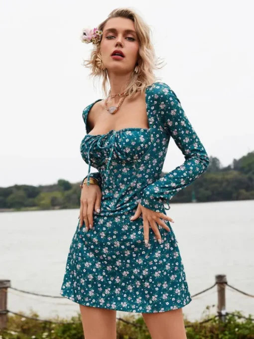 Dresses*Mew Mews Fashion Uhtred Floral Lacing Mini Dress