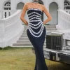 Dresses | Maxi Dresses*Bandage Vaelith Strapless Crystal Maxi Dress With Choker