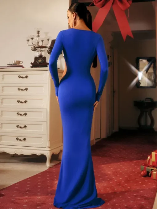 Dresses | Maxi Dresses*Mew Mews Fashion Vernon Long Sleeve Cutout Maxi Dress In Blue