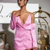 Coats & Jackets | Blazers*Mew Mews Fashion Vila Plunge Draped Satin Blazer