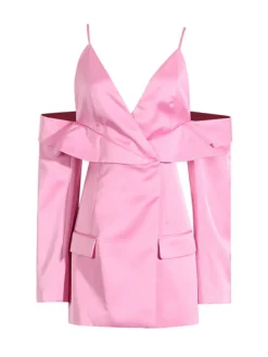 Coats & Jackets | Blazers*Mew Mews Fashion Vila Plunge Draped Satin Blazer