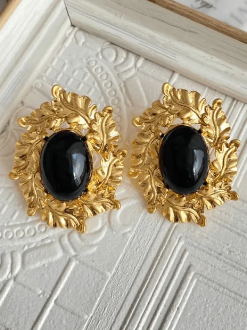 Earrings*Mew Mews Fashion Visen Leaf Embellished Earrings