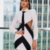 Dresses | Mini Dresses*Mew Mews Fashion Wambach Folded Collar Cutout Mini Dress