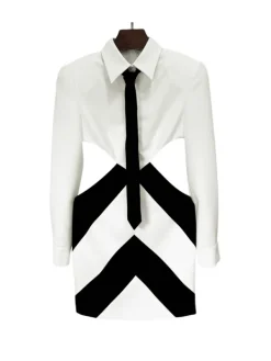 Dresses | Mini Dresses*Mew Mews Fashion Wambach Folded Collar Cutout Mini Dress