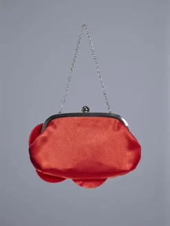 Bags*Mew Mews Fashion Wells Red Flower Satin Clutch
