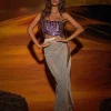 Skirts*Mew Mews Fashion O/S Winslow Mesh Diamond Split Skirt In White