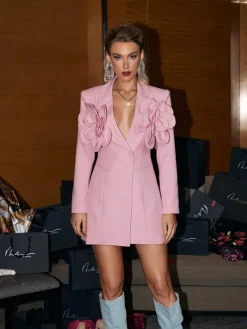 Dresses | Mini Dresses*Mew Mews Fashion Wiwi Flower Embellished Blazer Dress