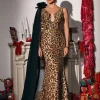 Dresses | Maxi Dresses*Mew Mews Fashion Yenphan Leopard Sequin Maxi Dress