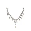 Necklaces*Mew Mews Fashion Zala Crystal Pearl Fringe Necklace