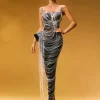 Embellishment | Dresses*Embellishment Zories Strapless Crystal Chain Fringe Maxi Dress