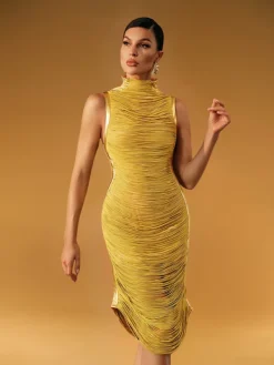 Dresses | Midi Dresses*Mew Mews Fashion Zulekha High Neck Fringe Midi Dress
